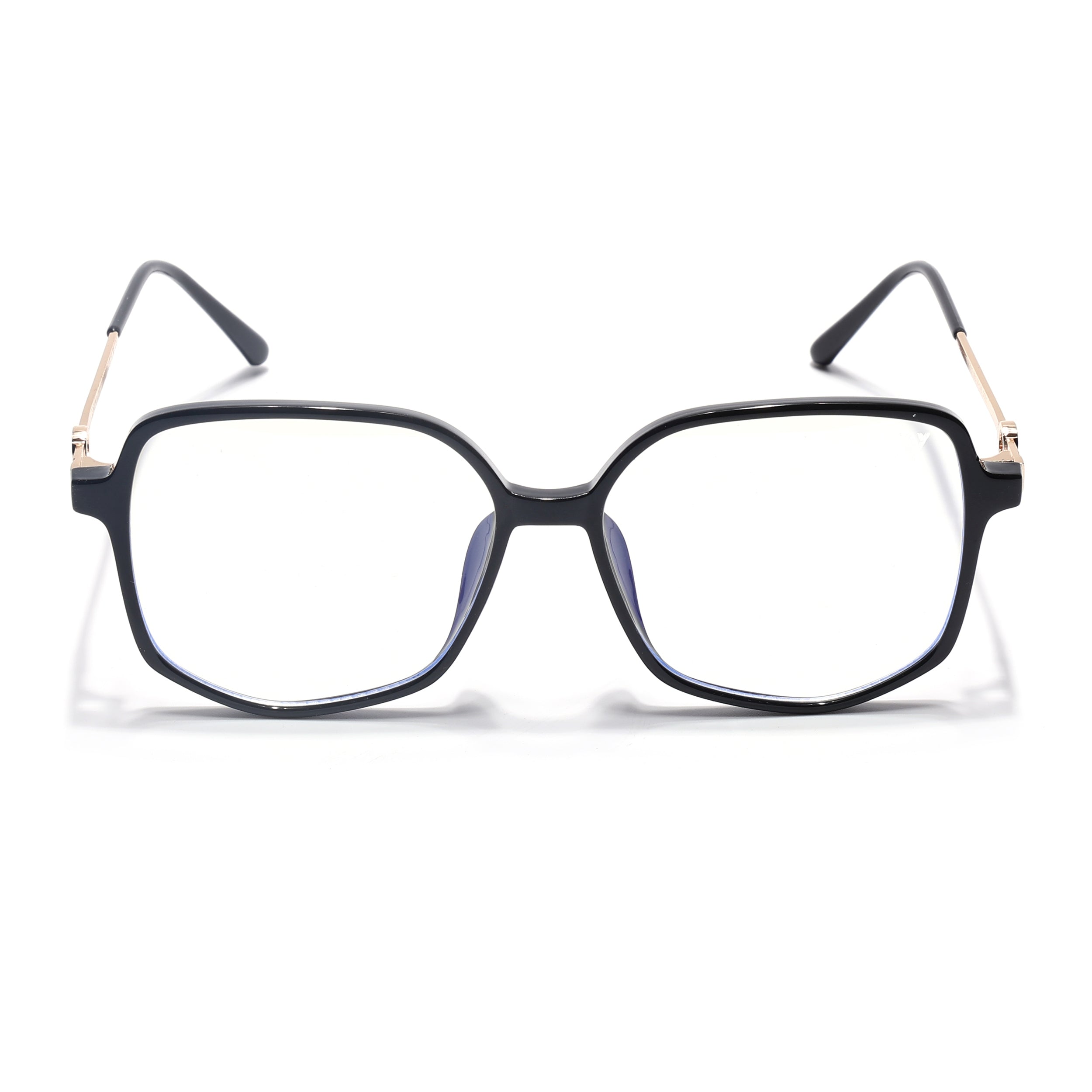 Voyage Glam Shine Black Square Eyeglasses for Men & Women (TR83012MG4828-C1)