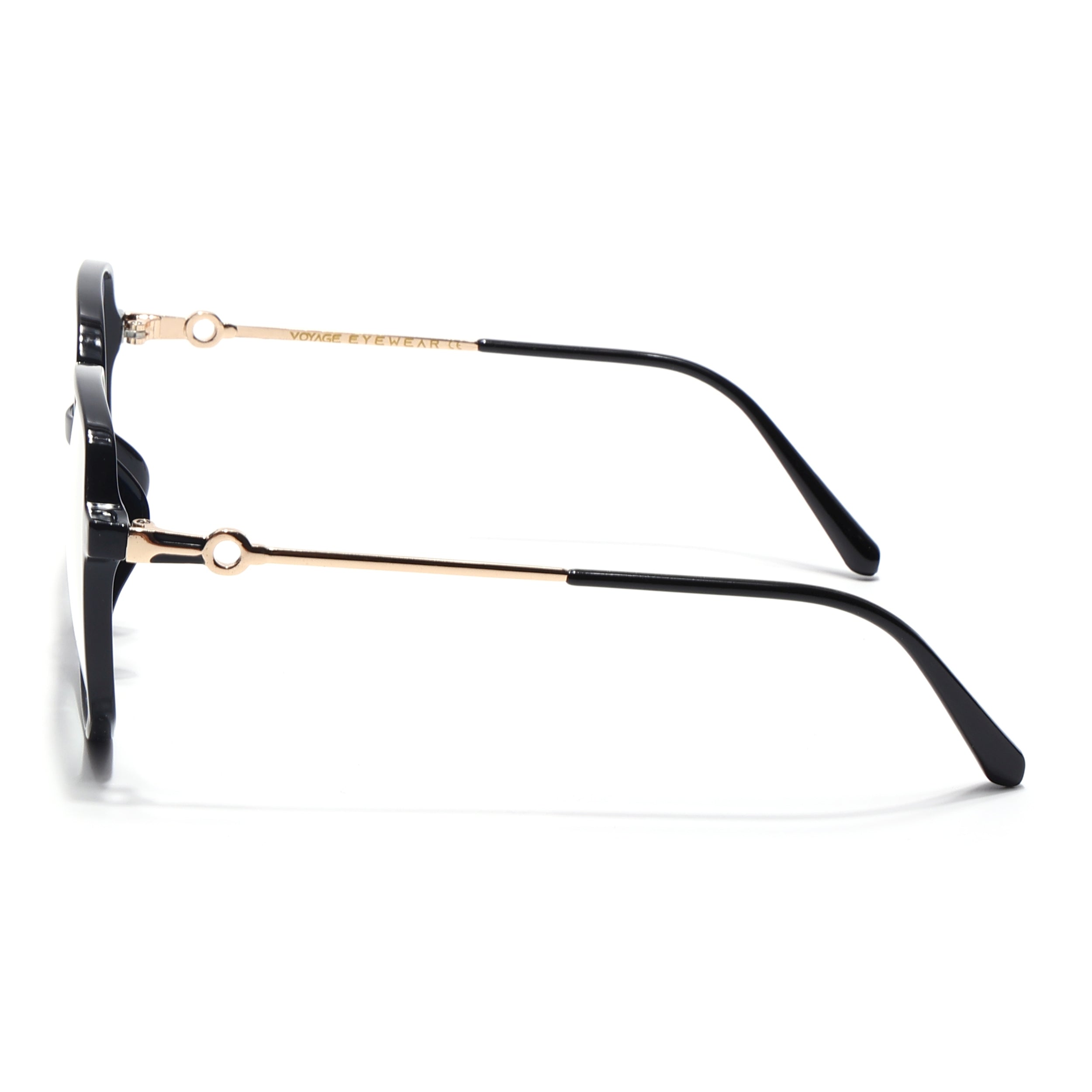 Voyage Glam Shine Black Square Eyeglasses for Men & Women (TR83012MG4828-C1)