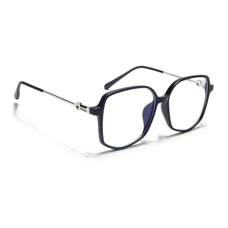 Voyage Glam Matt Black Square Eyeglasses for Men & Women (TR83012MG4829-C2)