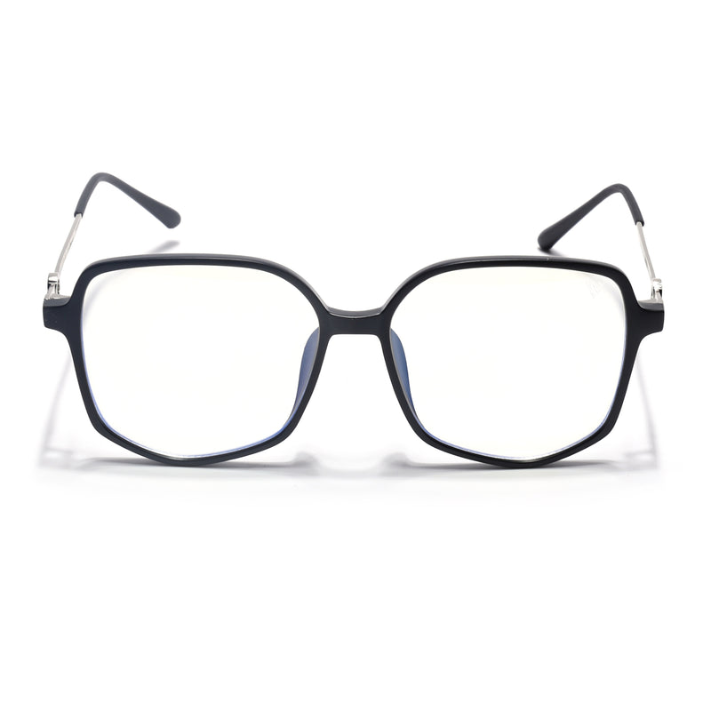 Voyage Glam Matt Black Square Eyeglasses for Men & Women (TR83012MG4829-C2)