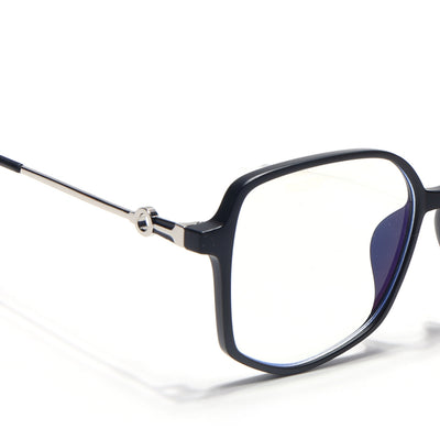 Voyage Glam Matt Black Square Eyeglasses for Men & Women (TR83012MG4829-C2)
