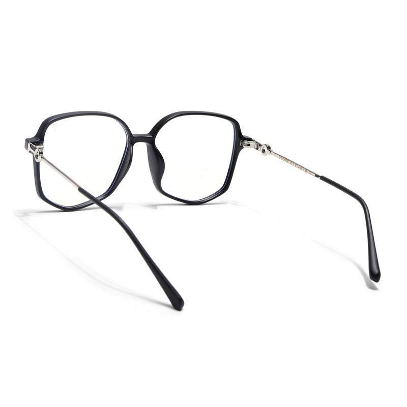 Voyage Glam Matt Black Square Eyeglasses for Men & Women (TR83012MG4829-C2)