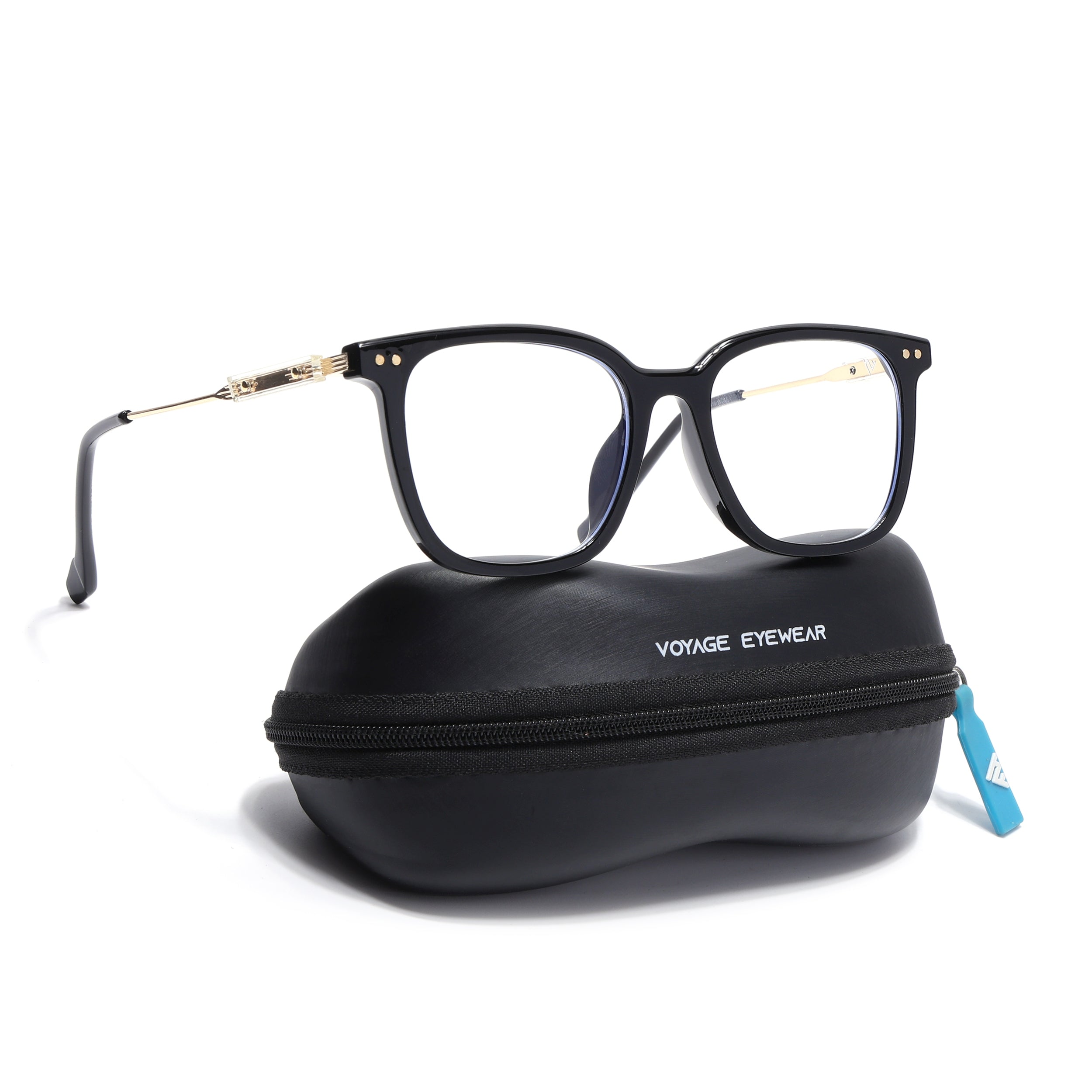 Voyage Black Square Eyeglasses for Men & Women (TR83022MG3861-C1)
