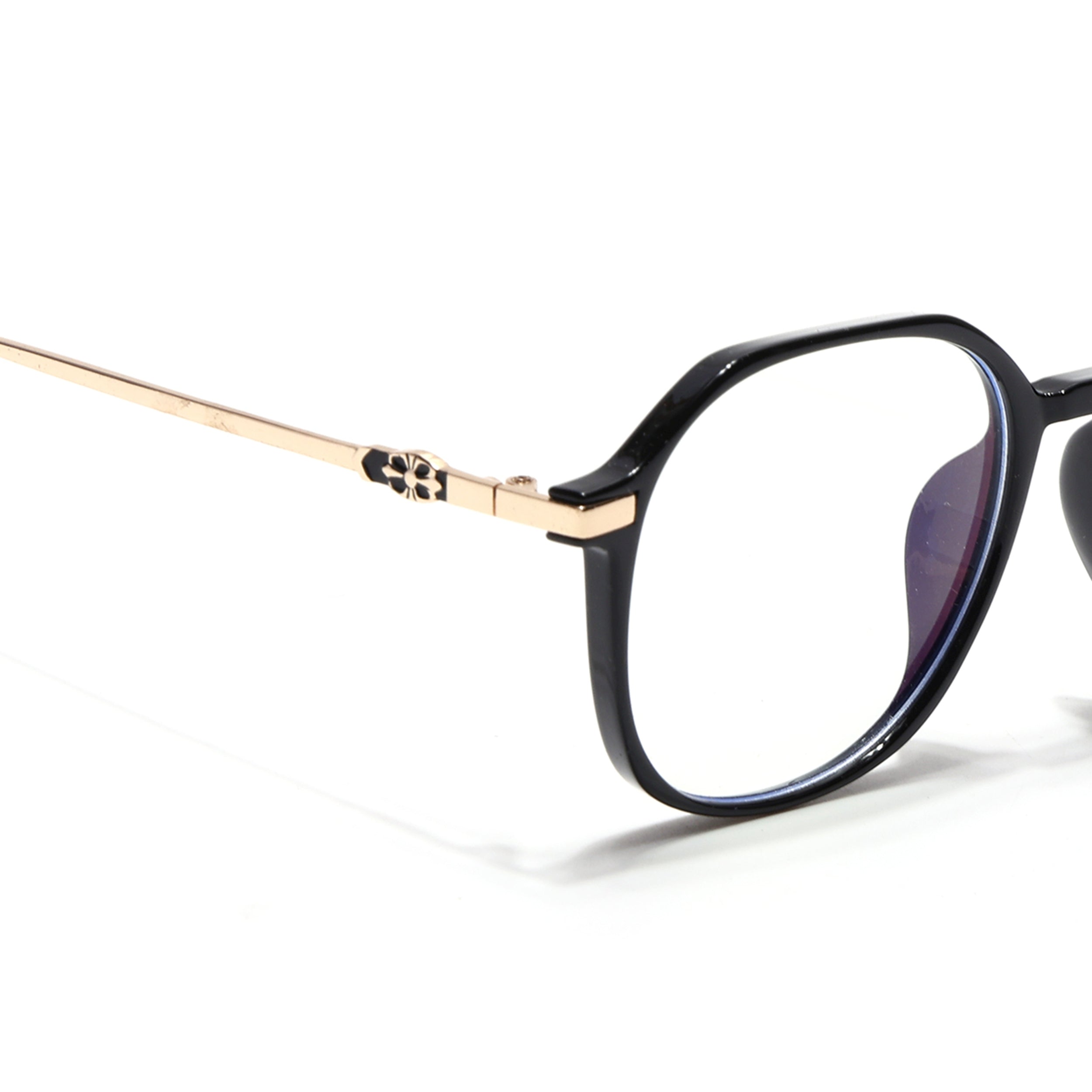 Voyage Glam Shine Black Square Eyeglasses for Men & Women (TR83025MG4671-C4)