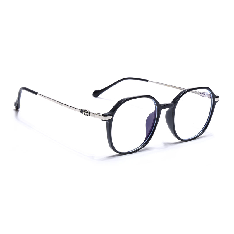 Voyage Glam Matt Black Square Eyeglasses for Men & Women (TR83025MG4672-C5)