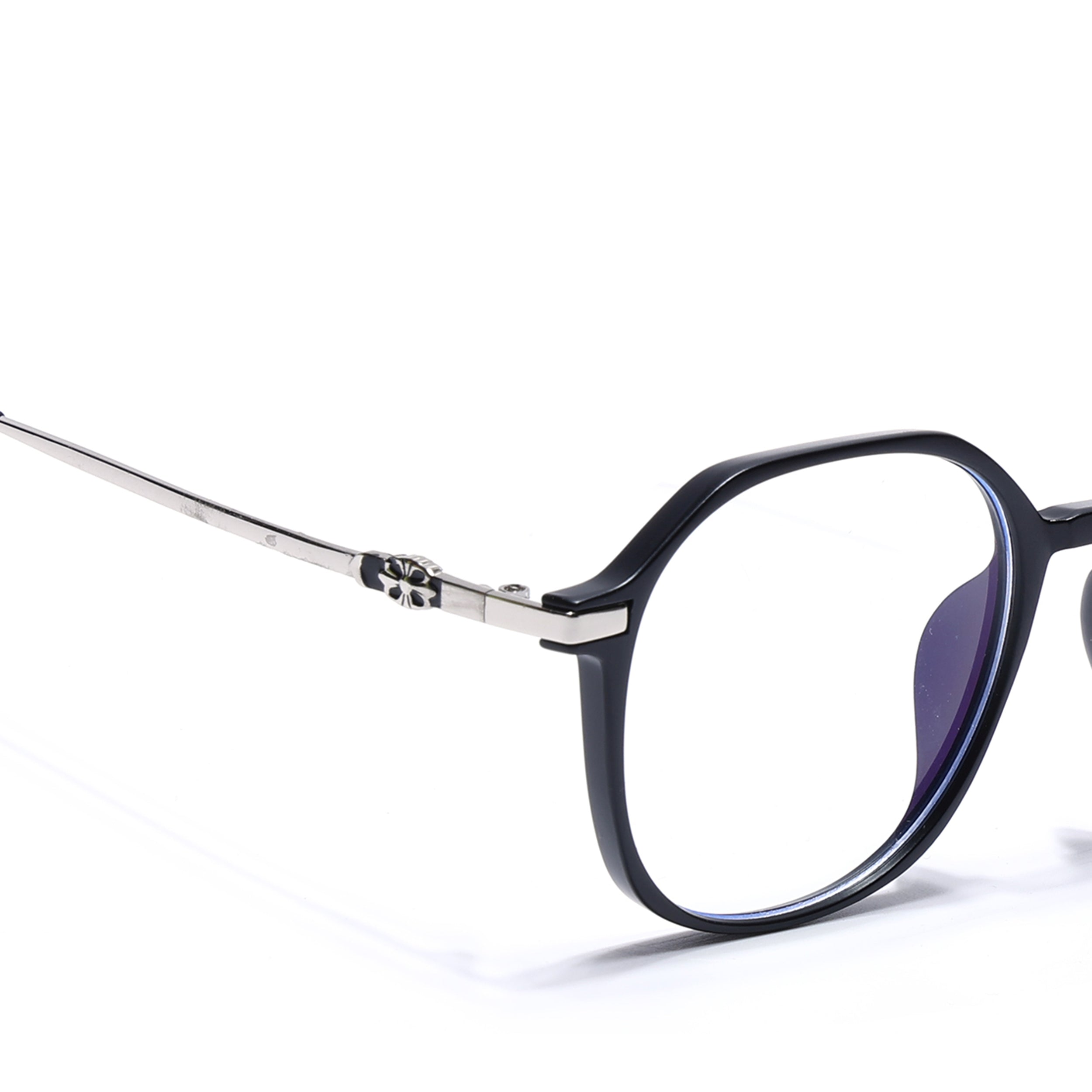 Voyage Glam Matt Black Square Eyeglasses for Men & Women (TR83025MG4672-C5)