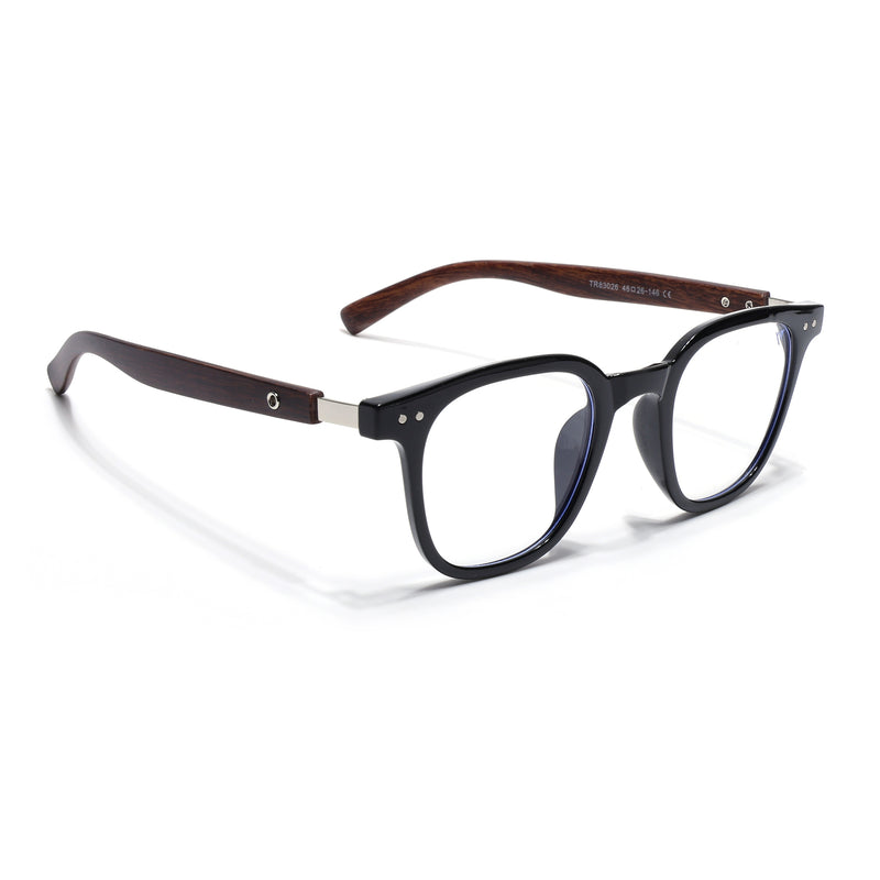 Voyage Black Square Eyeglasses for Men & Women (TR83026MG3854-C1)