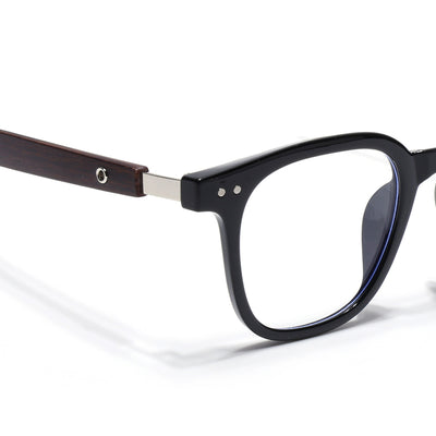 Voyage Black Square Eyeglasses for Men & Women (TR83026MG3854-C1)