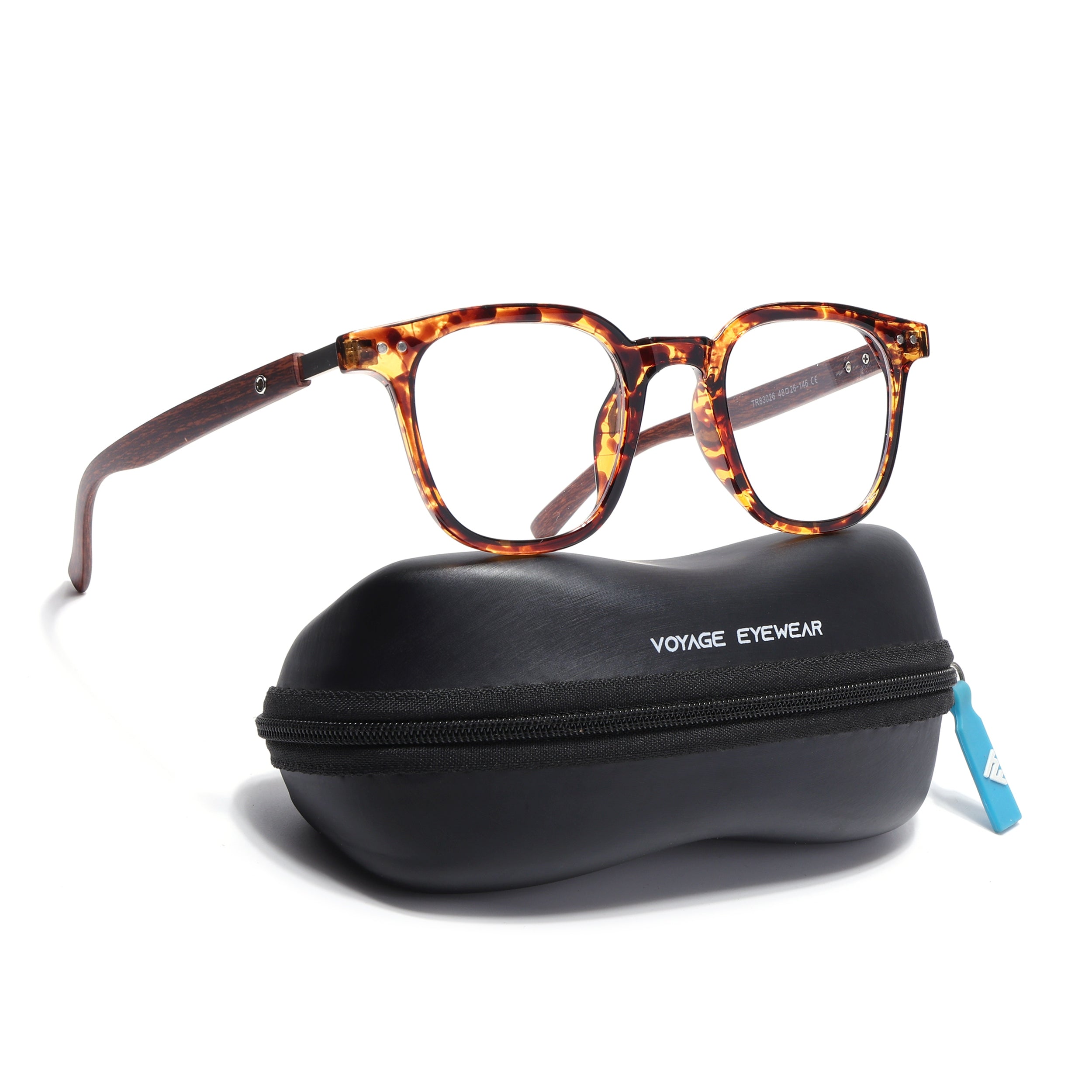 Voyage Brown & Black Square Eyeglasses for Men & Women (TR83026MG3857-C4)