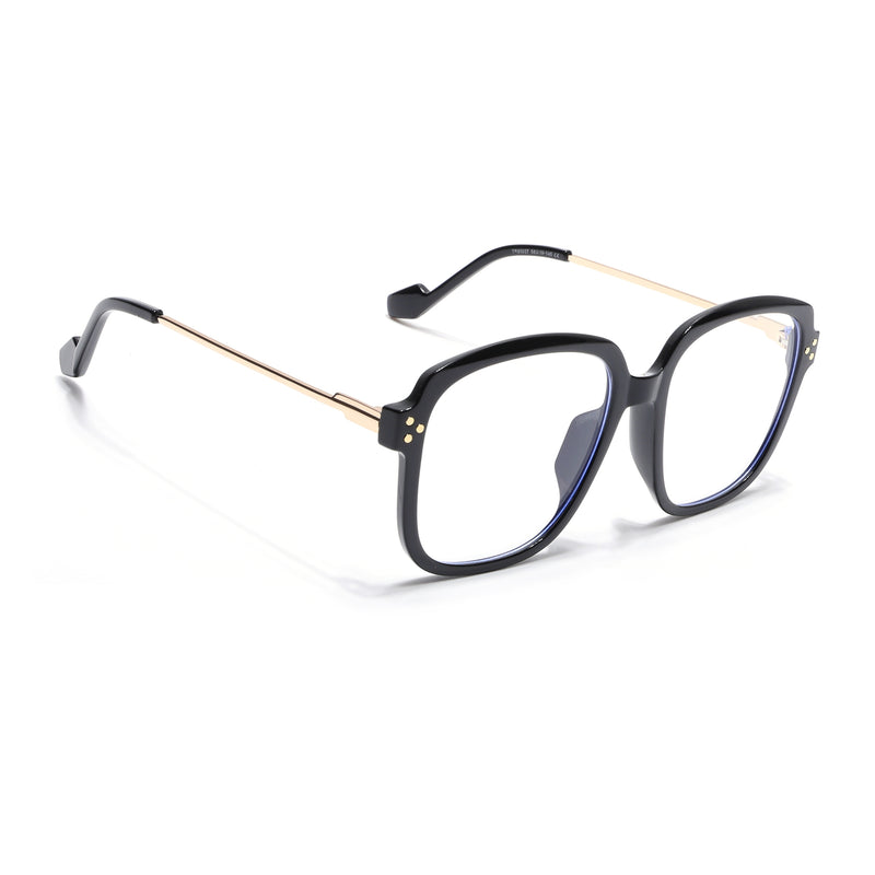 Voyage Glam Black Oversize Eyeglasses for Men & Women (TR83027MG3850-C1)