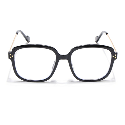 Voyage Glam Black Oversize Eyeglasses for Men & Women (TR83027MG3850-C1)
