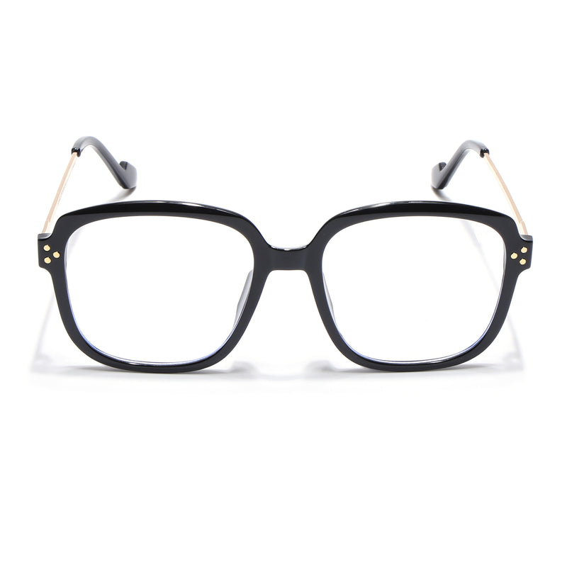 Voyage Glam Black Oversize Eyeglasses for Men & Women (TR83027MG3850-C1)