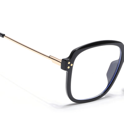 Voyage Glam Black Oversize Eyeglasses for Men & Women (TR83027MG3850-C1)