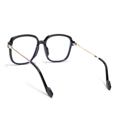 Voyage Glam Black Oversize Eyeglasses for Men & Women (TR83027MG3850-C1)