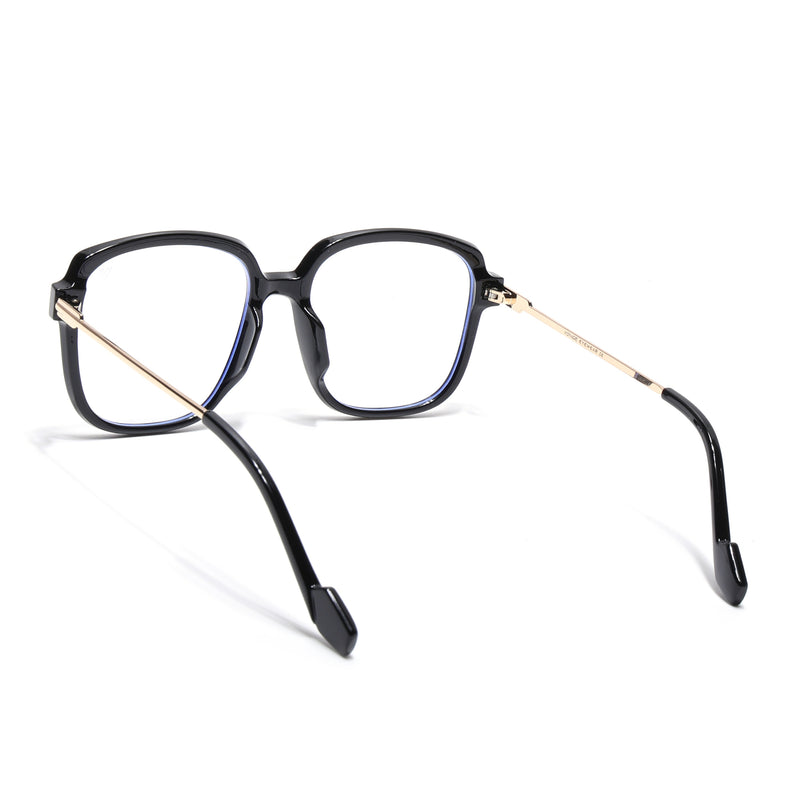 Voyage Glam Black Oversize Eyeglasses for Men & Women (TR83027MG3850-C1)