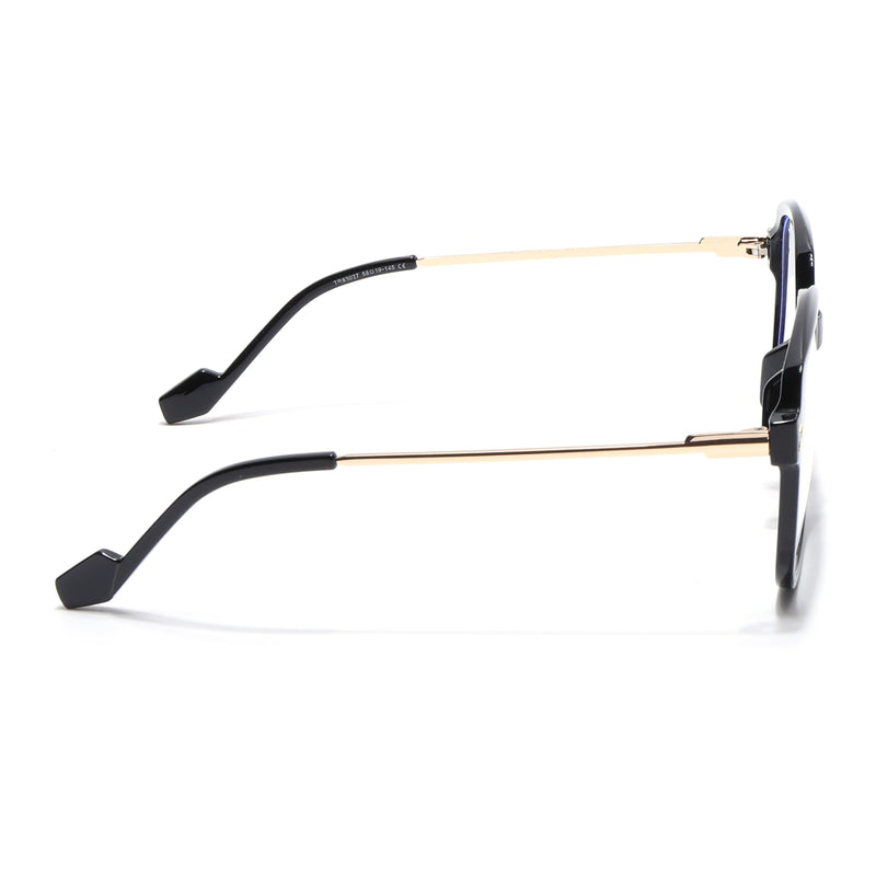 Voyage Glam Black Oversize Eyeglasses for Men & Women (TR83027MG3850-C1)