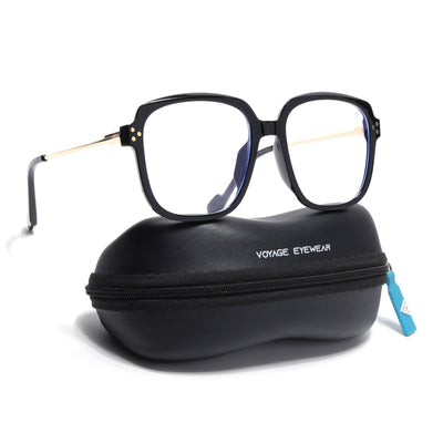Voyage Glam Black Oversize Eyeglasses for Men & Women (TR83027MG3850-C1)