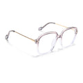 Voyage Glam Purple & Clear Oversize Eyeglasses for Men & Women (TR83027MG3851-C2)