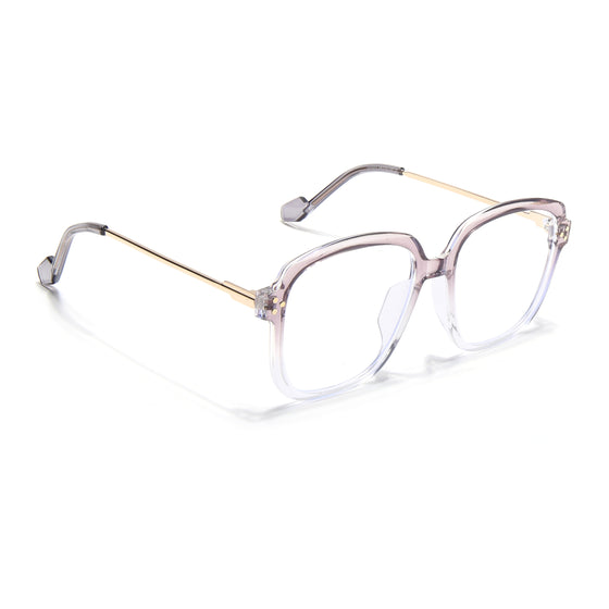 Voyage Glam Purple & Clear Oversize Eyeglasses for Men & Women (TR83027MG3851-C2)