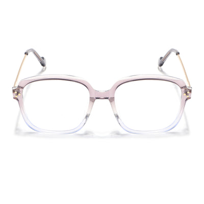 Voyage Glam Purple & Clear Oversize Eyeglasses for Men & Women (TR83027MG3851-C2)
