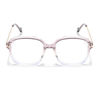 Voyage Glam Purple & Clear Oversize Eyeglasses for Men & Women (TR83027MG3851-C2)