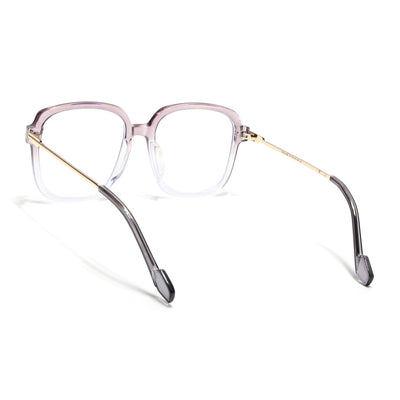 Voyage Glam Purple & Clear Oversize Eyeglasses for Men & Women (TR83027MG3851-C2)