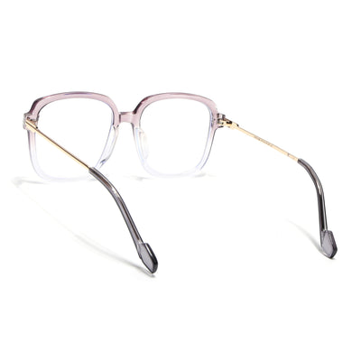 Voyage Glam Purple & Clear Oversize Eyeglasses for Men & Women (TR83027MG3851-C2)