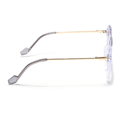 Voyage Glam Purple & Clear Oversize Eyeglasses for Men & Women (TR83027MG3851-C2)