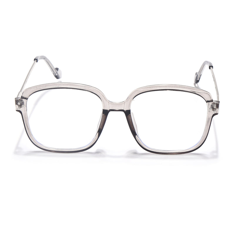 Voyage Glam Grey Oversize Eyeglasses for Men & Women (TR83027MG3852-C3)