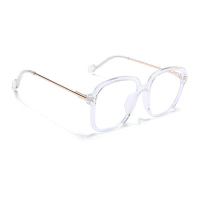 Voyage Glam Clear Oversize Eyeglasses for Men & Women (TR83027MG3853-C4)