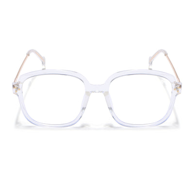 Voyage Glam Clear Oversize Eyeglasses for Men & Women (TR83027MG3853-C4)