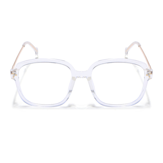 Voyage Glam Clear Oversize Eyeglasses for Men & Women (TR83027MG3853-C4)
