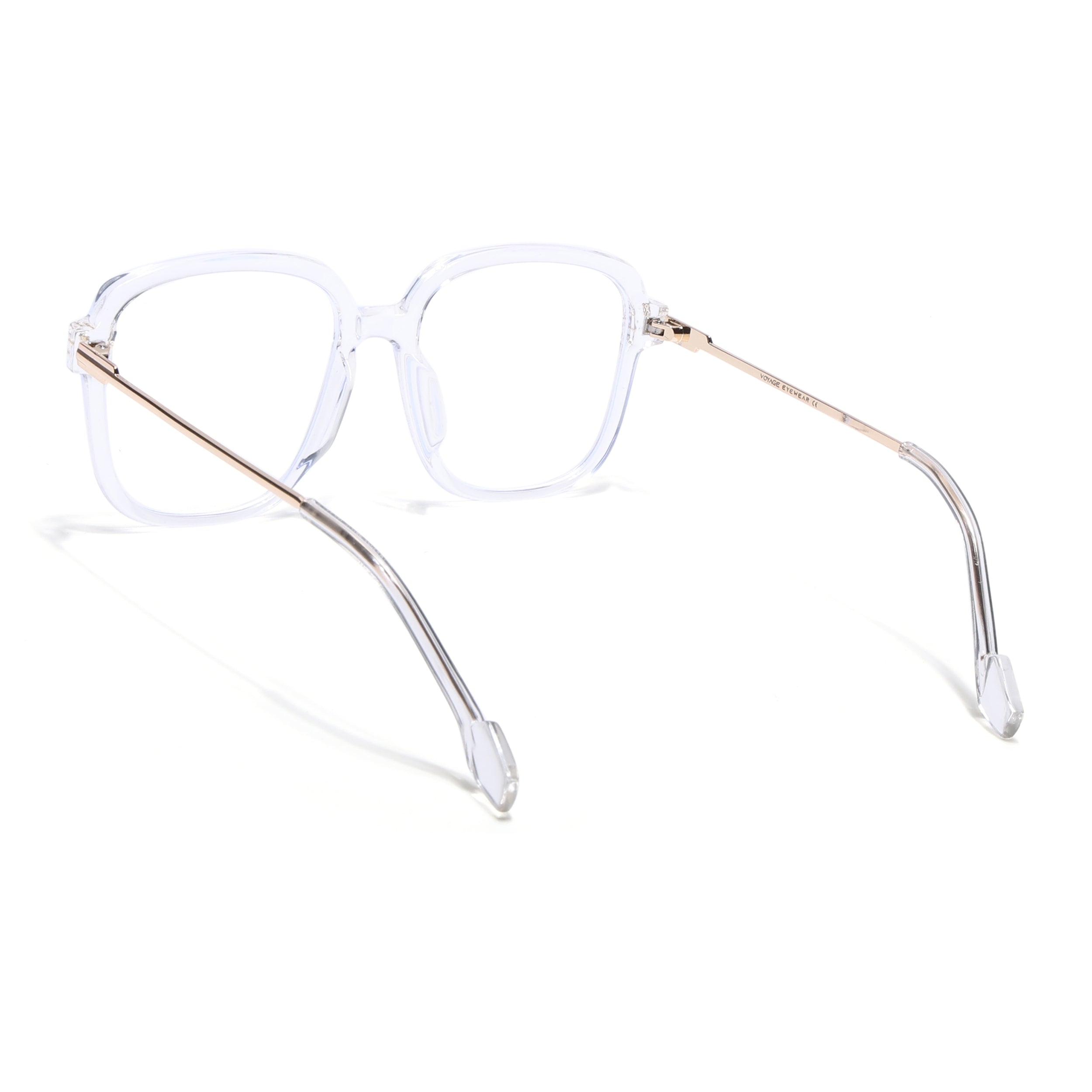 Voyage Glam Clear Oversize Eyeglasses for Men & Women (TR83027MG3853-C4)