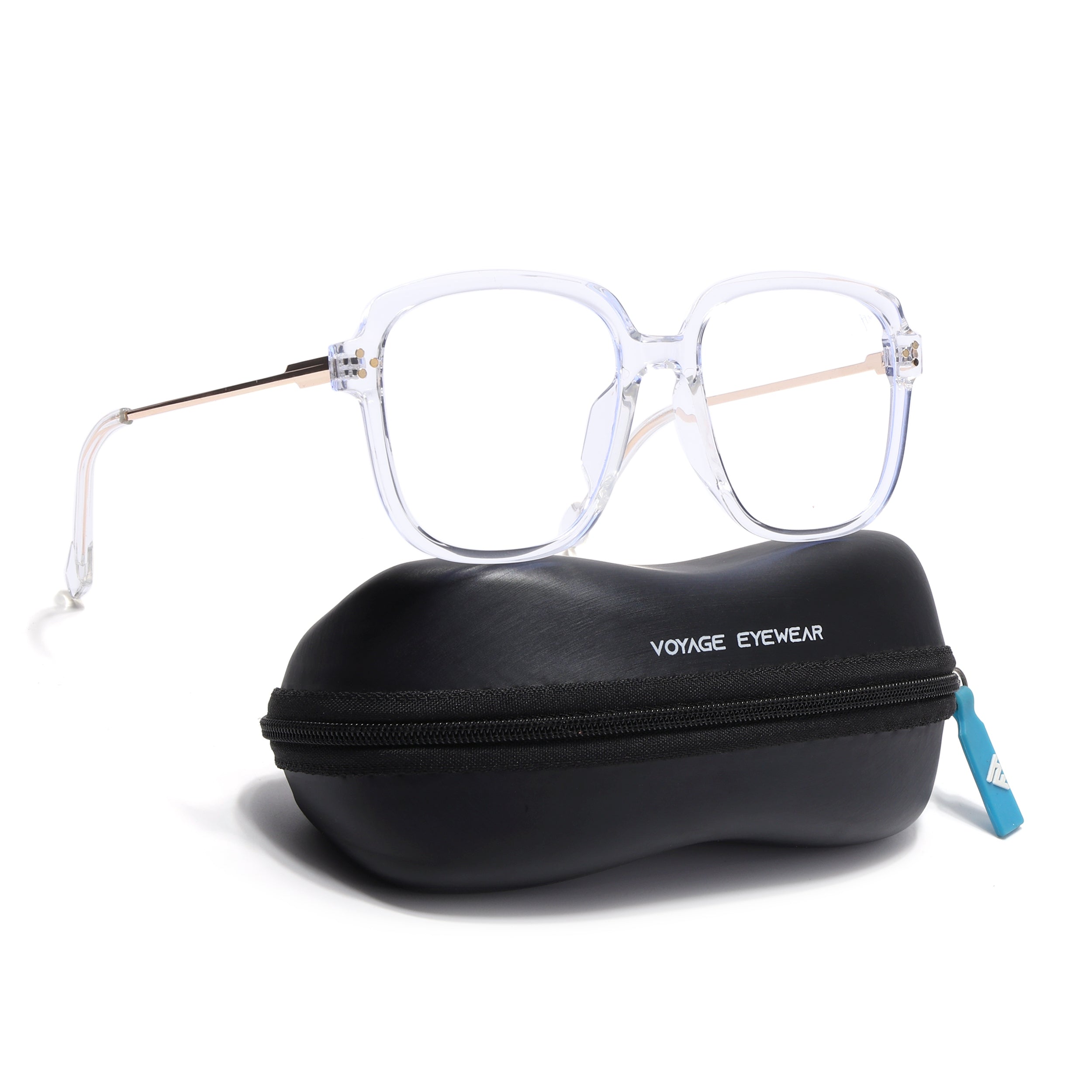 Voyage Glam Clear Oversize Eyeglasses for Men & Women (TR83027MG3853-C4)