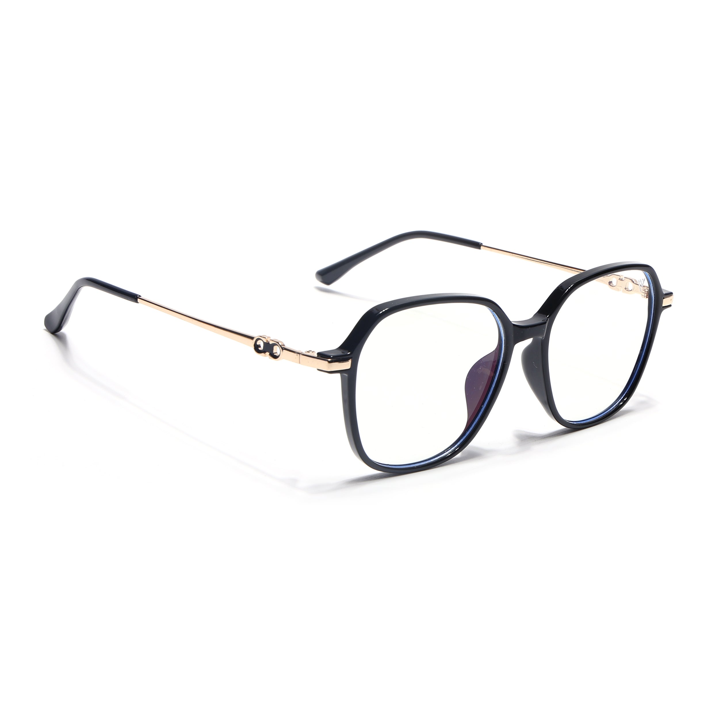 Voyage Glam Shine Black Square Eyeglasses for Men & Women (TR83036MG4834-C1)