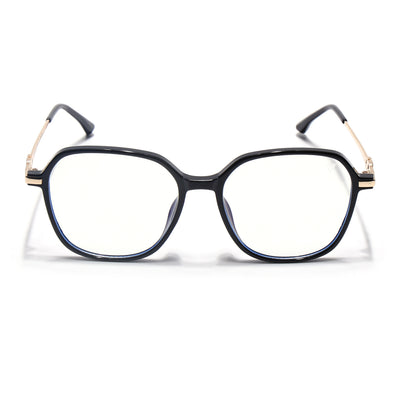 Voyage Glam Shine Black Square Eyeglasses for Men & Women (TR83036MG4834-C1)