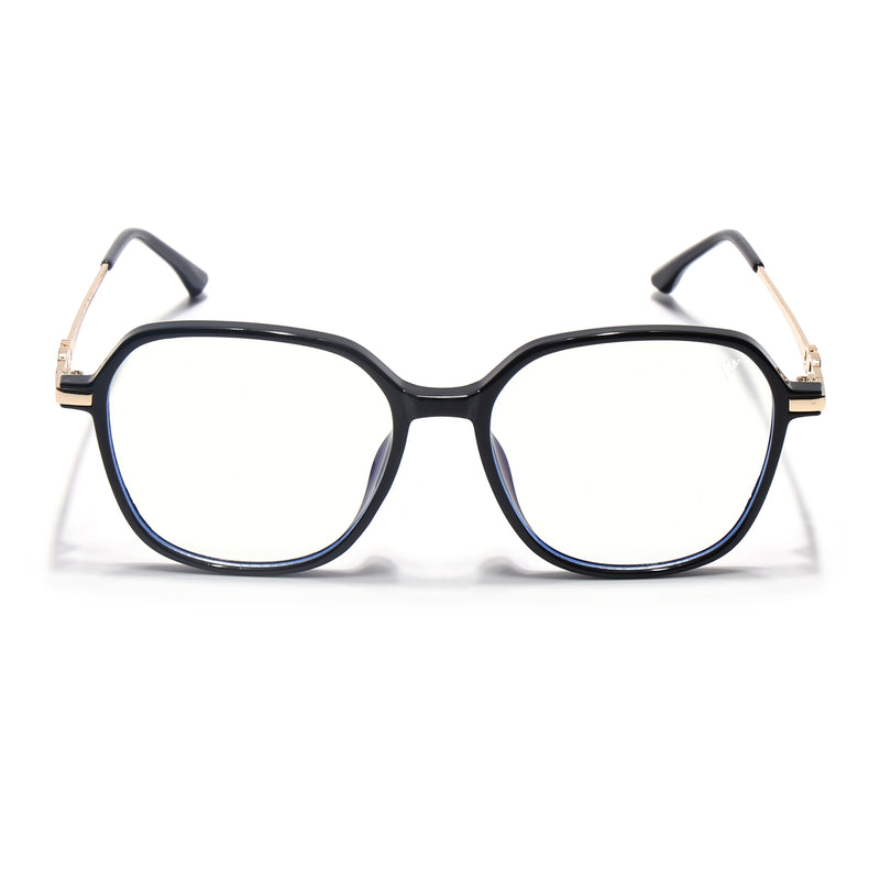 Voyage Glam Shine Black Square Eyeglasses for Men & Women (TR83036MG4834-C1)