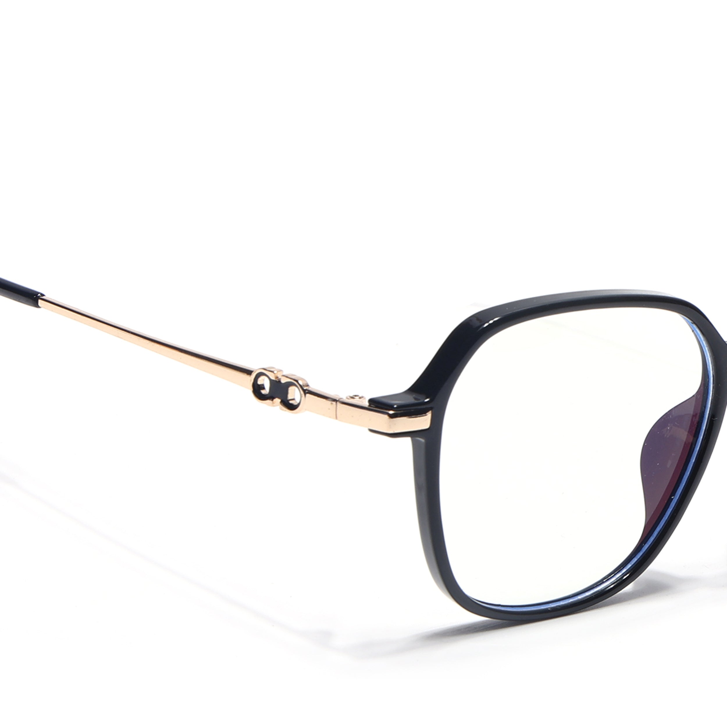 Voyage Glam Shine Black Square Eyeglasses for Men & Women (TR83036MG4834-C1)