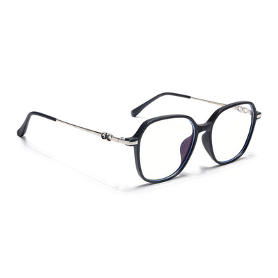 Voyage Glam Matt Black Square Eyeglasses for Men & Women (TR83036MG4835-C2)