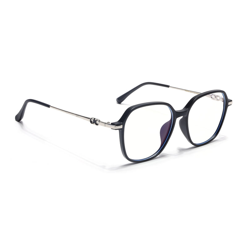 Voyage Glam Matt Black Square Eyeglasses for Men & Women (TR83036MG4835-C2)