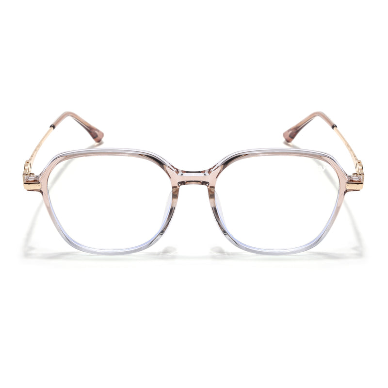 Voyage Glam Transparent Golden Square Eyeglasses for Men & Women (TR83036MG4837-C4)