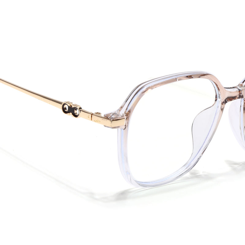Voyage Glam Transparent Golden Square Eyeglasses for Men & Women (TR83036MG4837-C4)