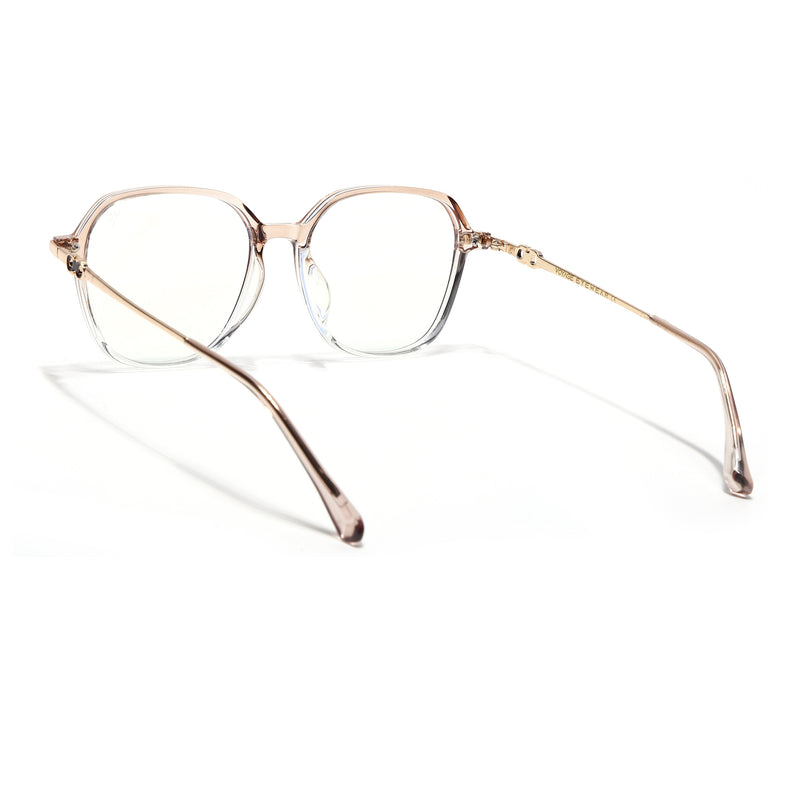 Voyage Glam Transparent Golden Square Eyeglasses for Men & Women (TR83036MG4837-C4)