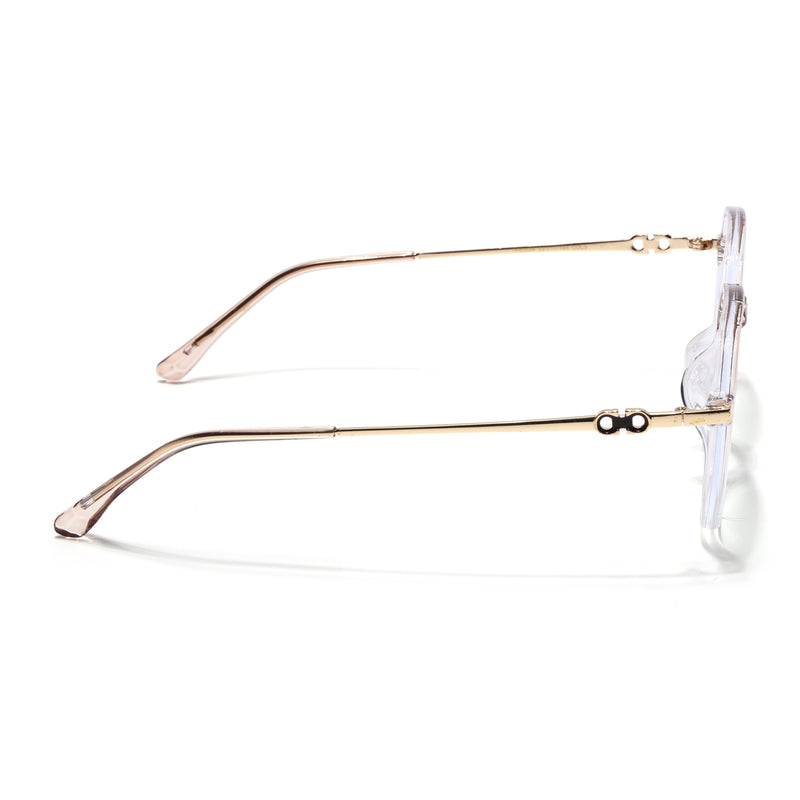 Voyage Glam Transparent Golden Square Eyeglasses for Men & Women (TR83036MG4837-C4)