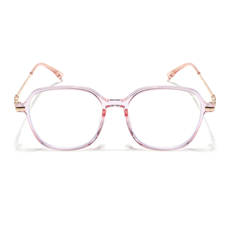 Voyage Glam Transparent Pink Square Eyeglasses for Women (TR83036MG4838-C5)