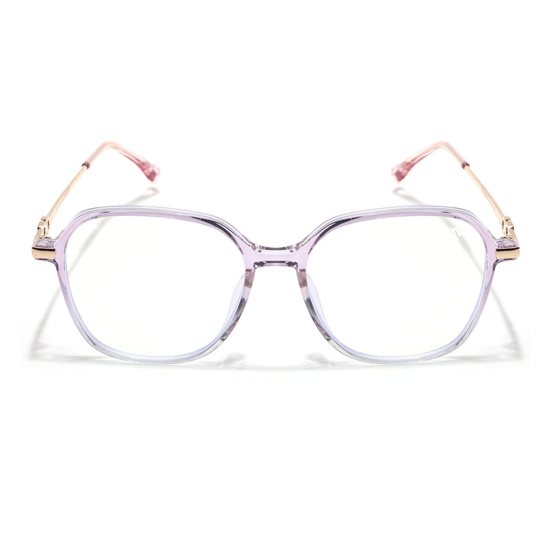 Voyage Glam Transparent Purple Square Eyeglasses for Men & Women (TR83036MG4839-C6)