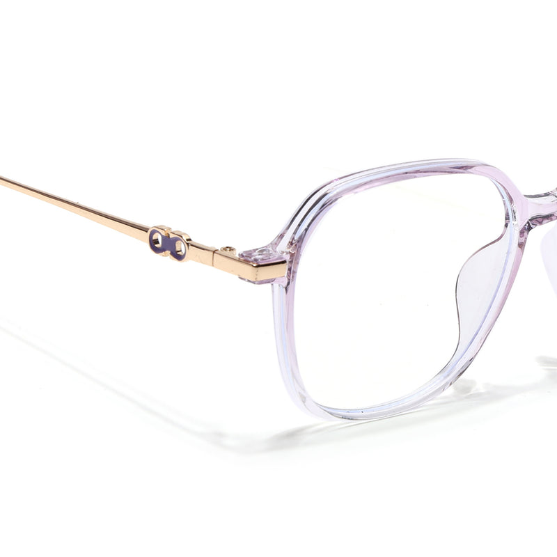 Voyage Glam Transparent Purple Square Eyeglasses for Men & Women (TR83036MG4839-C6)
