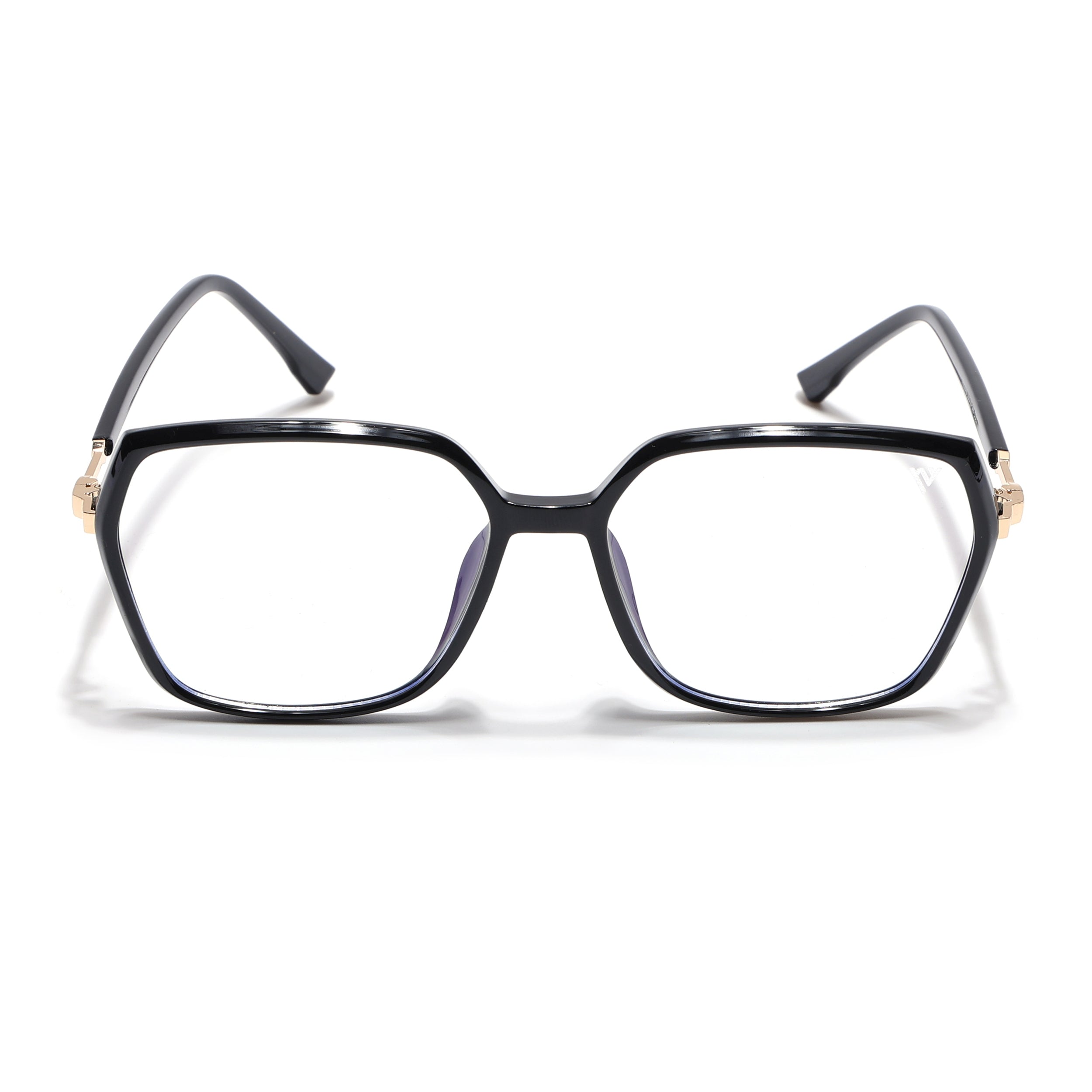 Voyage Glam Shine Black Square Eyeglasses for Men & Women (TR83040MG4683-C1)