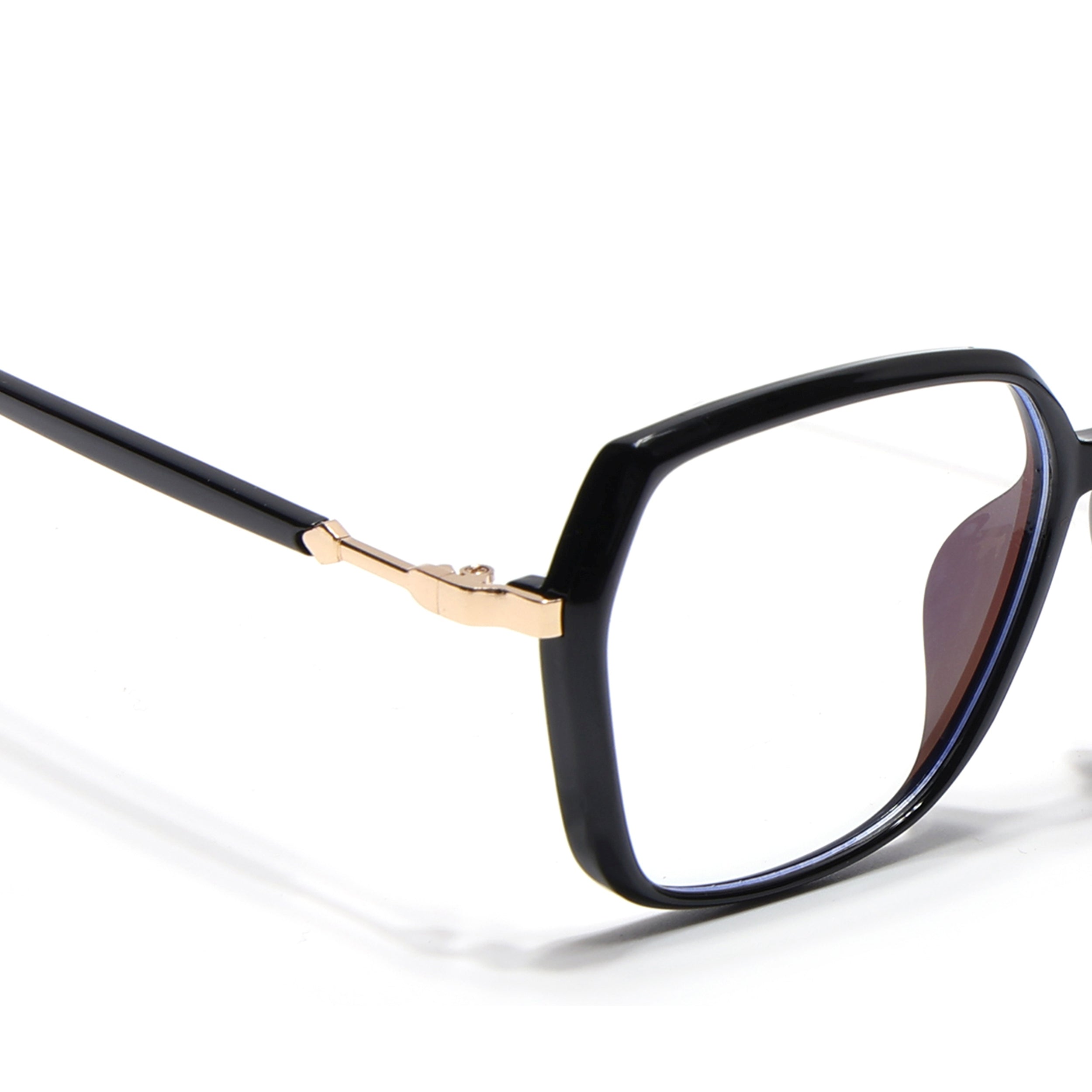 Voyage Glam Shine Black Square Eyeglasses for Men & Women (TR83040MG4683-C1)