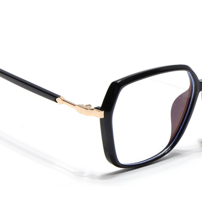 Voyage Glam Shine Black Square Eyeglasses for Men & Women (TR83040MG4683-C1)
